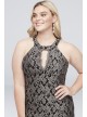 Plus Size Mermaid Gown with Contrast Lace Morgan and Co 21689W