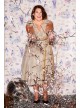 Plus Size Metallic Tea-Length A-Line Dress Oleg Cassini WBM2809W