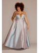 Plus Size Pleated Iridescent Ball Gown Jules and Cleo WBM2885V2W