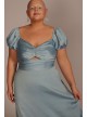 Plus Size Puff Sleeve Satin Gown DB Studio D21NY22152V2W