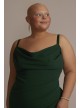 Plus Size Ruched Crepe Dress with Asymmetrical Hem Emerald Sundae GCVP3405