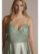 Plus Size Satin Prom Dress with Beaded Bodice Jules and Cleo D24NY22004W