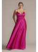 Plus Size Satin Spaghetti Strap A-Line Prom Dress Jules and Cleo D24NY22005W