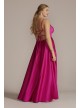 Plus Size Satin Spaghetti Strap A-Line Prom Dress Jules and Cleo D24NY22005W