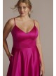 Plus Size Satin Spaghetti Strap A-Line Prom Dress Jules and Cleo D24NY22005W