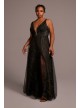 Plus Size Sparkle Tulle Skirt A-Line Dress Galina Signature D28NY22027W