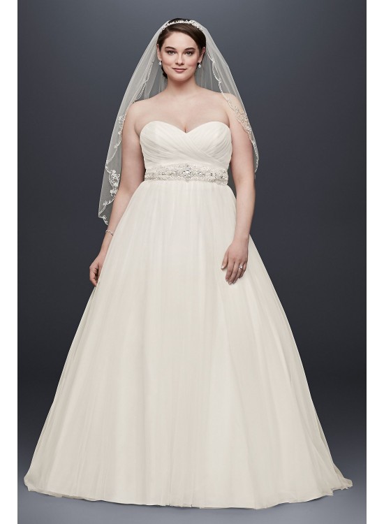 Plus Size Strapless Sweetheart Tulle Wedding Dress  Collection 9WG3802