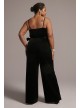 Plus Size V-Neck Velvet Jumpsuit with Tie Waist DB Studio WBM2796W