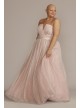 Plus Size V-Notch Strapless Sparkle Prom Gown Jules and Cleo D24NY22077W