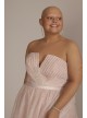 Plus Size V-Notch Strapless Sparkle Prom Gown Jules and Cleo D24NY22077W