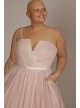 Plus Size V-Notch Strapless Sparkle Prom Gown Jules and Cleo D24NY22077W