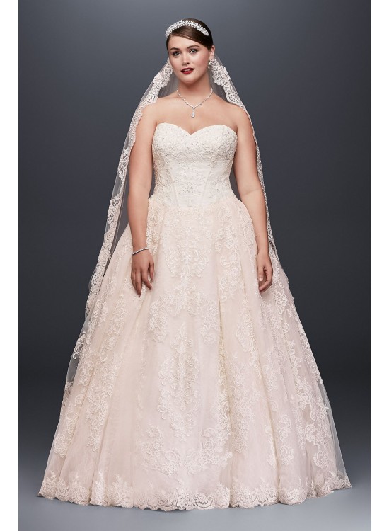 Plus Size Wedding Ball Gown with Lace Appliques  8CWG749