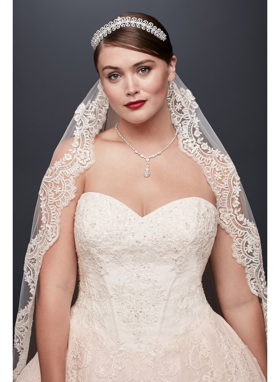 Plus Size Wedding Ball Gown with Lace Appliques  8CWG749