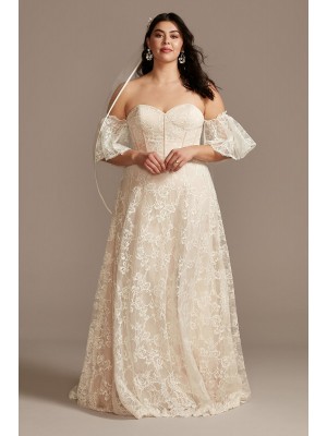 Plus Size Wedding Dress with Removable Sleeves Melissa Sweet 8MS161231