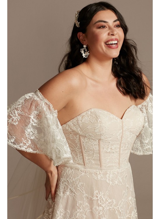 Plus Size Wedding Dress with Removable Sleeves Melissa Sweet 8MS161231