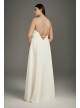 Plus Wrap Gown with Jeweled Crisscross Low Back  8VW351495