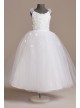 Poppy Tulle and Satin Cap-Sleeve Communion Dress US Angels C910