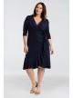 Printed Cascading Plus Size Wrap Dress Kiyonna 12132207