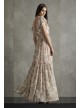 Printed Flutter Sleeve Tiered Bridesmaid Dress  VW360528P