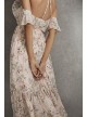 Printed Off the Shoulder Tiered Bridesmaid Dress  VW360527P