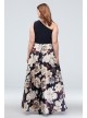 Printed Satin One-Shoulder Plus-Size Ball Gown Betsy and Adam A21528W