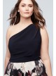 Printed Satin One-Shoulder Plus-Size Ball Gown Betsy and Adam A21528W