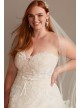 Printed Tulle Tiered Skirt Plus Size Wedding Dress  8CWG845