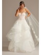 Printed Tulle Wedding Dress with Tiered Skirt  CWG845