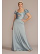 Puff Sleeve Satin Gown DB Studio D21NY22152V2