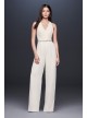 Racerback Crepe Jumpsuit with Crystal Belt DB Studio DS870065