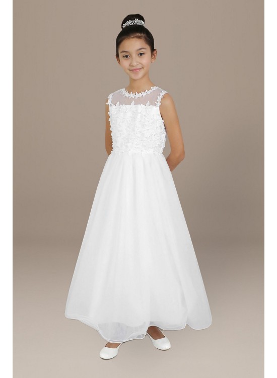 Regina 3D Floral Bodice Flower Girl Dress US Angels C927