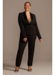 Relaxed Leg Plus Size Suit Pants with Satin Waist  Collection 9WG4002