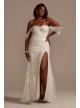 Removable Sleeve and Train Plus Size Wedding Dress  9LSSWG881