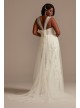 Removable Sleeves Plus Size Bodysuit Wedding Dress  9MBSWG881