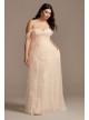 Removable Sleeves Plus Size Floral Wedding Dress Melissa Sweet 8MS251234