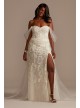 Removable Sleeves Tall Plus Bodysuit Wedding Dress  4XL9MBSWG881