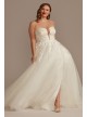 Removable Straps Tulle Plus Size Wedding Dress  9LSSWG898