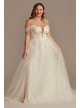 Removable Straps Tulle Plus Size Wedding Dress  9LSSWG898