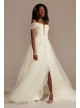 Removable Straps Tulle Wedding Dress with Slits  LSSWG898