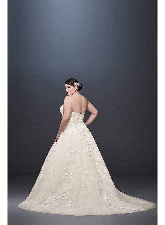 Rose Lace Plus Size Ball Gown Wedding Dress  8CWG803