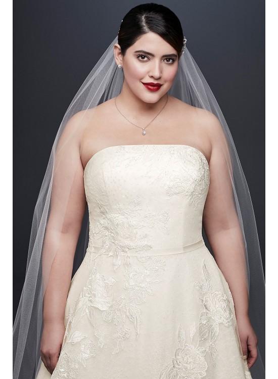 Rose Lace Plus Size Ball Gown Wedding Dress  8CWG803