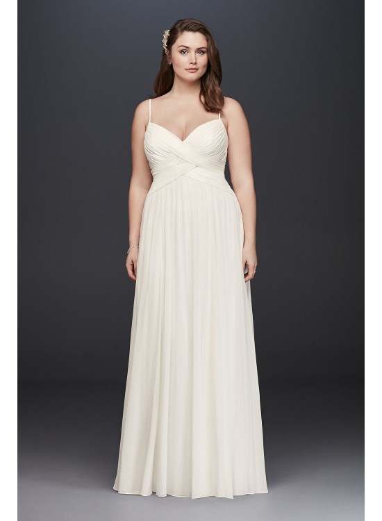 Ruched Bodice Chiffon Plus Size Wedding Dress  Collection 9WG3856