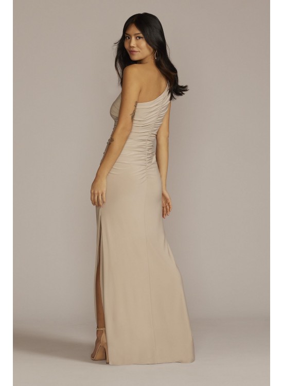 Ruched Jersey One-Shoulder Bridesmaid Dress David&#039;s Bridal F20543