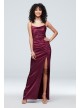 Ruched Low-Back Satin Cowlneck Sheath Dress Betsy and Adam A21847