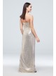 Ruched Metallic Knit Sheath Dress with Slit Betsy and Adam A21930