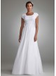 Ruched Short Sleeved Chiffon Wedding Dress  Collection 4XLSLV9743