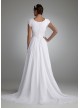 Ruched Short Sleeved Chiffon Wedding Dress  Collection 4XLSLV9743