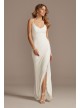 Ruched Spaghetti Strap Jersey Dress with Lace Slit DB Studio SDWG0815