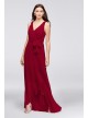 Ruffle-Trim Chiffon Faux-Wrap Bridesmaid Dress  F19748