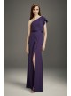 Ruffled One-Shoulder Double Cloth Bridesmaid Dress  VW360447